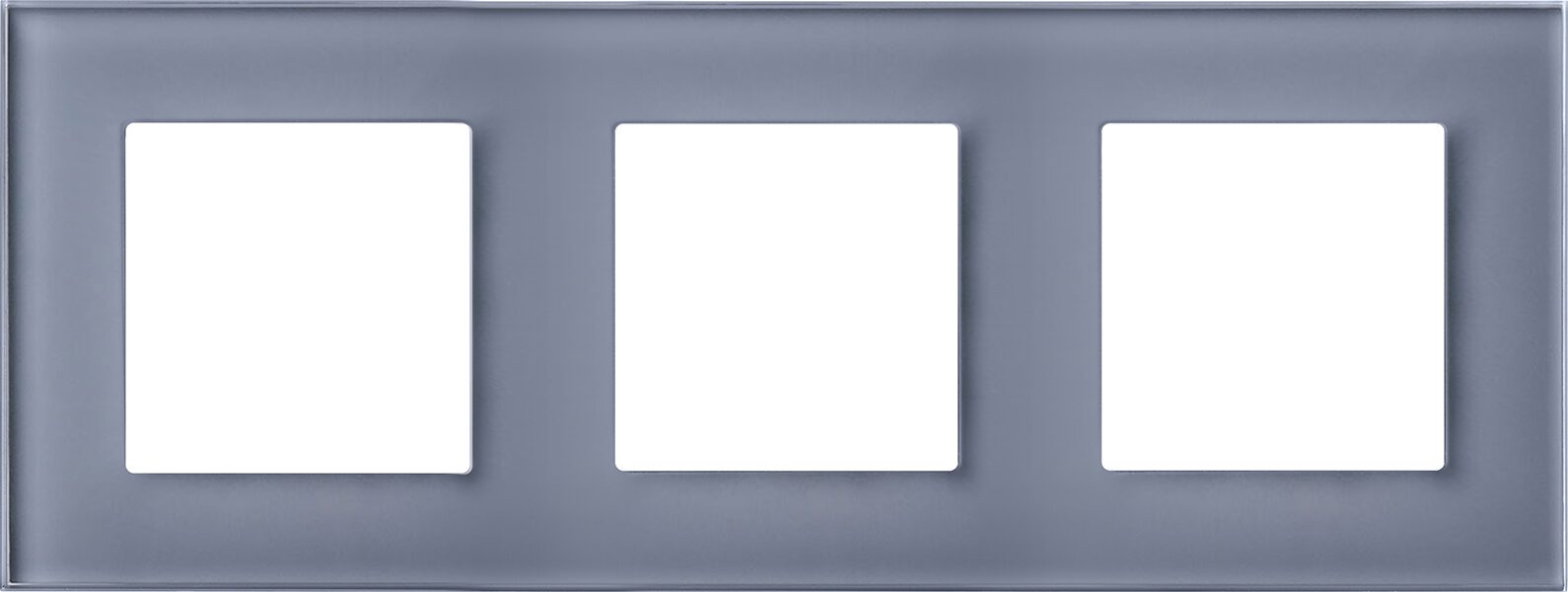 Рамка трехпостовая горизонтальная/вертикальная стеклянная cерая платина "Эстетика" GL-P103-GPG